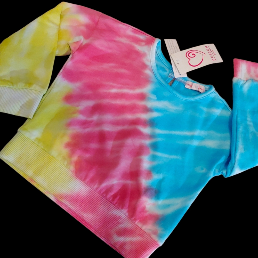 Design history tie dye pullover top girls 2T